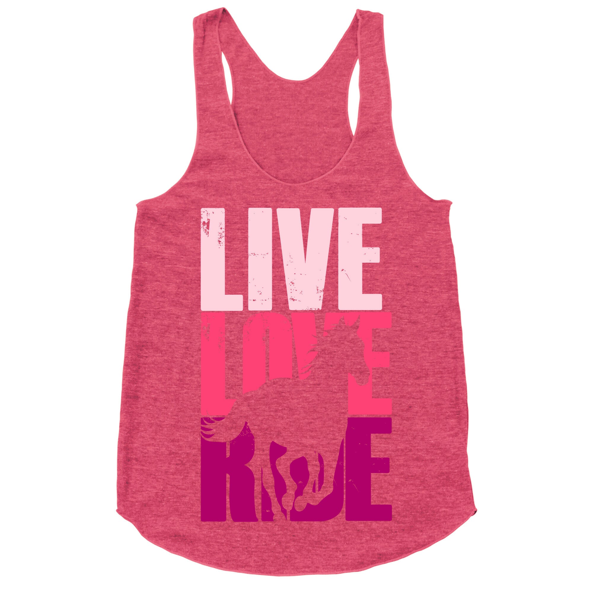 Live, Love, Ride (Horse) Racerback Tank